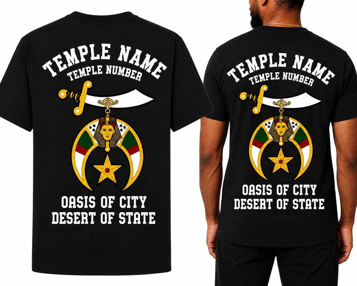 Masonic Shriner Temple T-Shirt, Personalized Oasis & Desert DTV Design