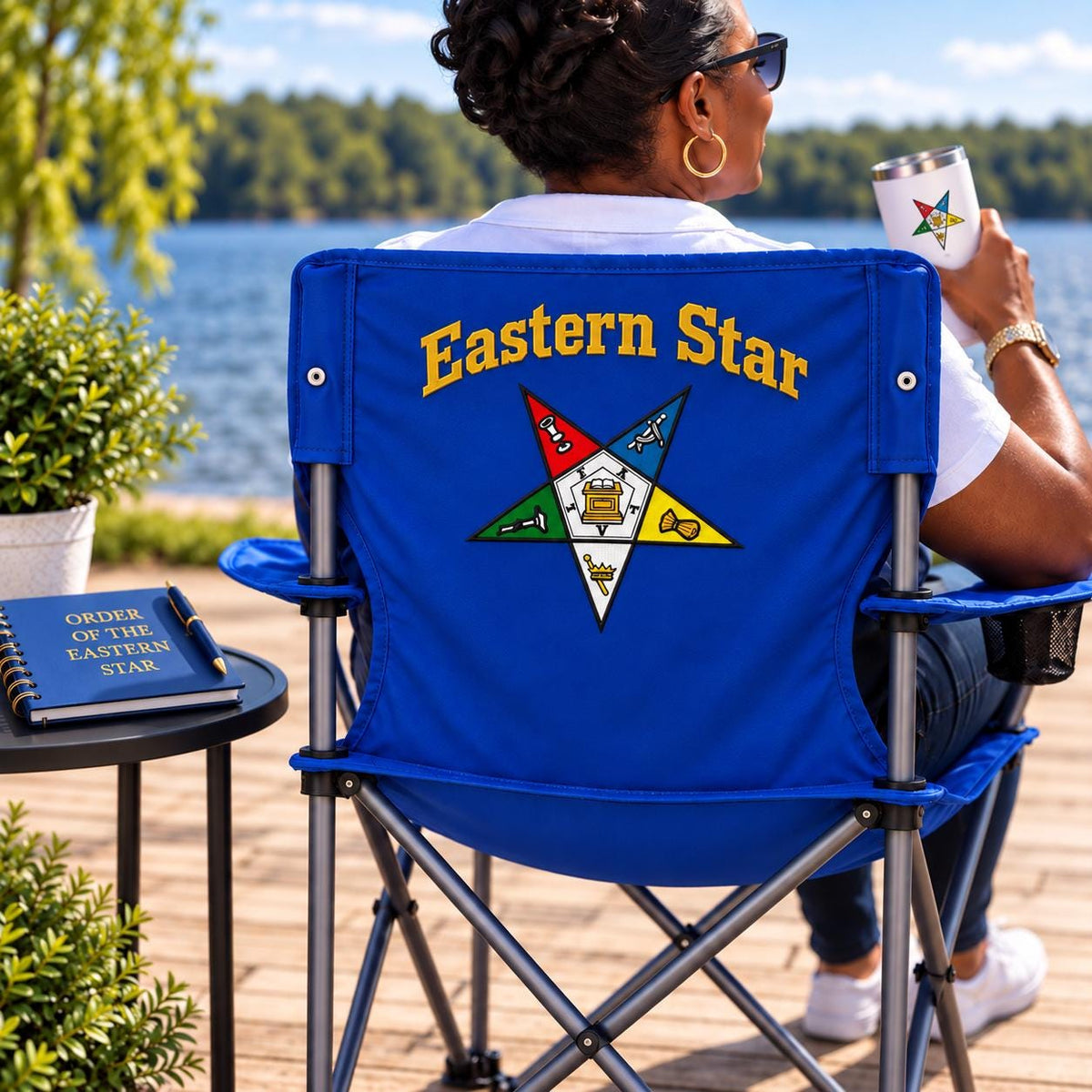 Eastern Star Camping Chair Personalized| Custom OES Camping Chair | Embroidered Order of the Eastern Star Chair | Soror Gift