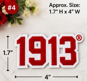 Delta Sigma Theta Embroidered Patch | DST 1913 Sorority Patch | Elephant Greek Letter Patch | Iron On or Sew On