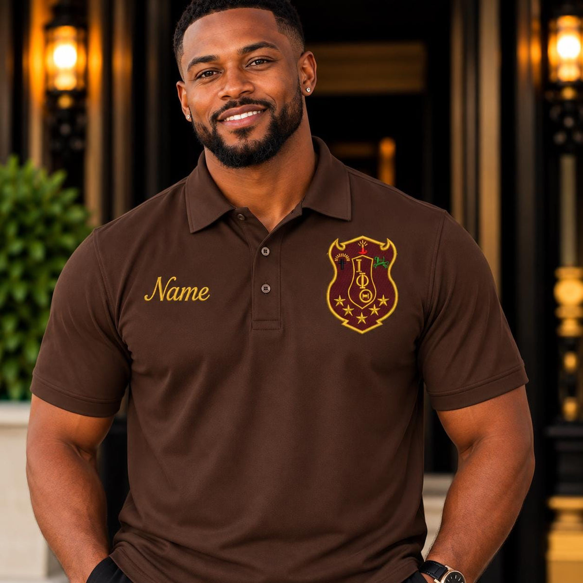 Custom IOTA PHI THETA Fraternity Polo Shirt | Personalized Name & Crest Polo | Greek Organization Apparel | Men’s Embroidery Shirt