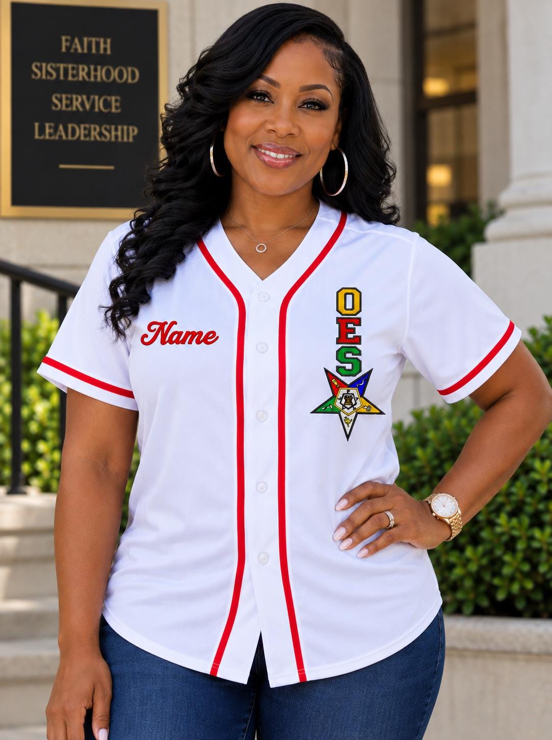 Order of the Eastern Star Baseball Jersey, Personalized OES Embroidered Jersey, Custom Name Eastern Star Shirt, OES Gift
