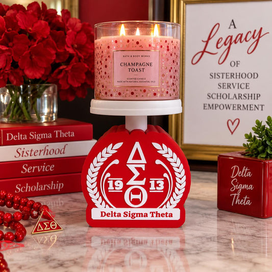 Delta Sigma Theta Candle Holder | Sorority Candle Stand | DST Gift | 3D Printed Candle Pedestal | Soror Gift | Red and White Decor