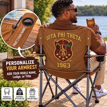 Iota Phi Theta Embroidered Camping Chair, Personalized Fraternity Chair, 1963 Greek Folding Chair, Custom Iota Gift