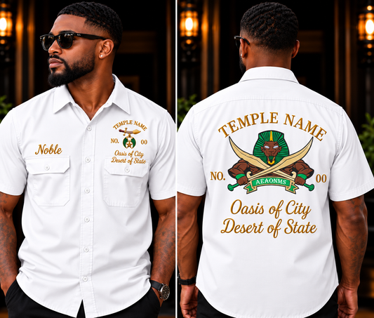 Masonic Temple Shirt, Custom Embroidery, Personalized Noble Name
