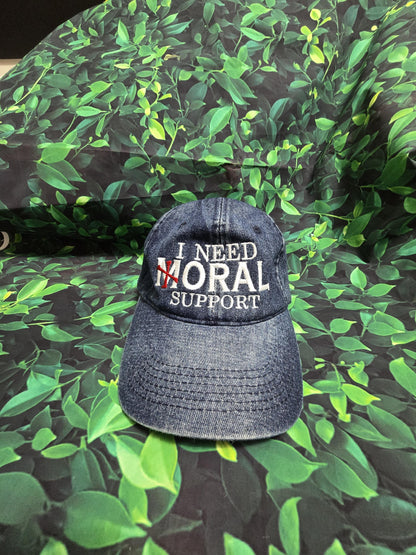 I Need Moral Support Navy Embroidered Baseball Cap