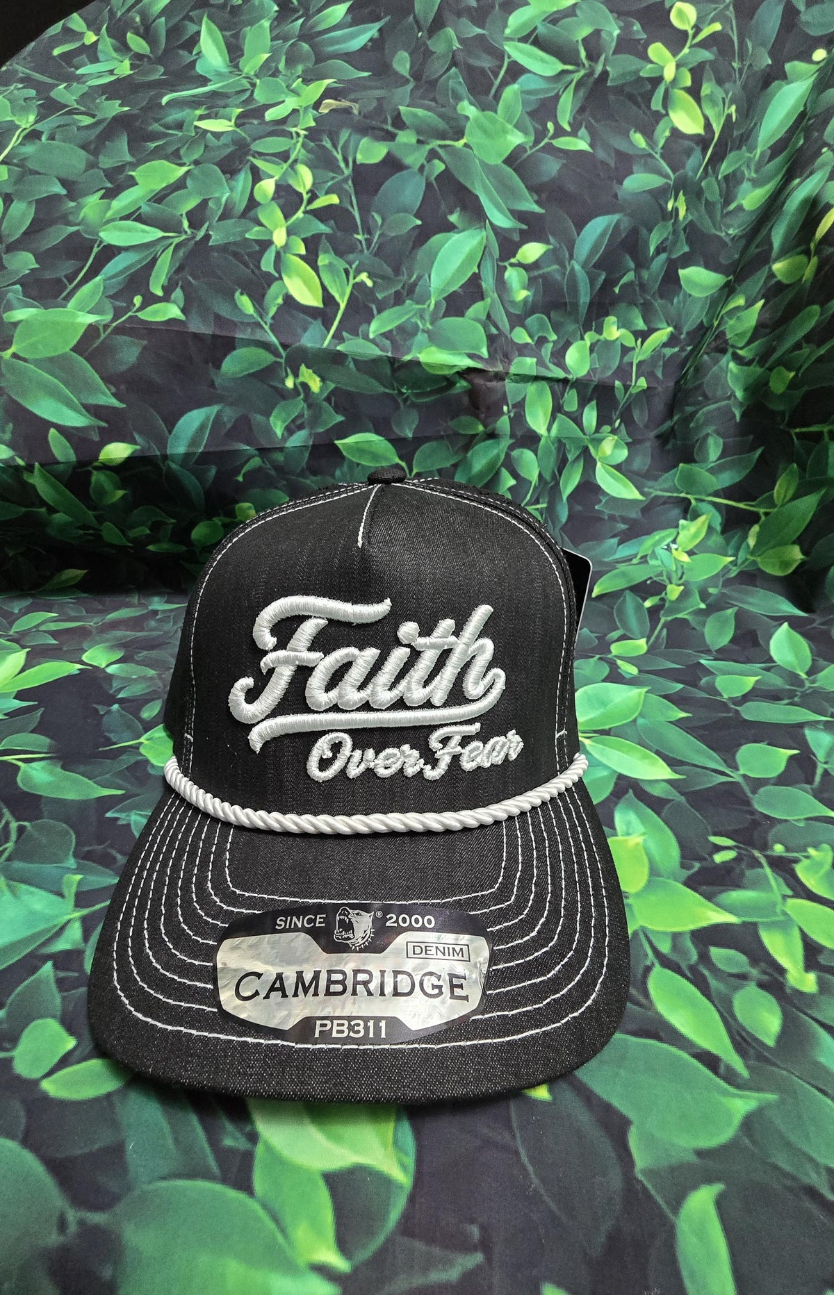 Christian Rope Hat, Faith Over Fear Embroidered Snapback