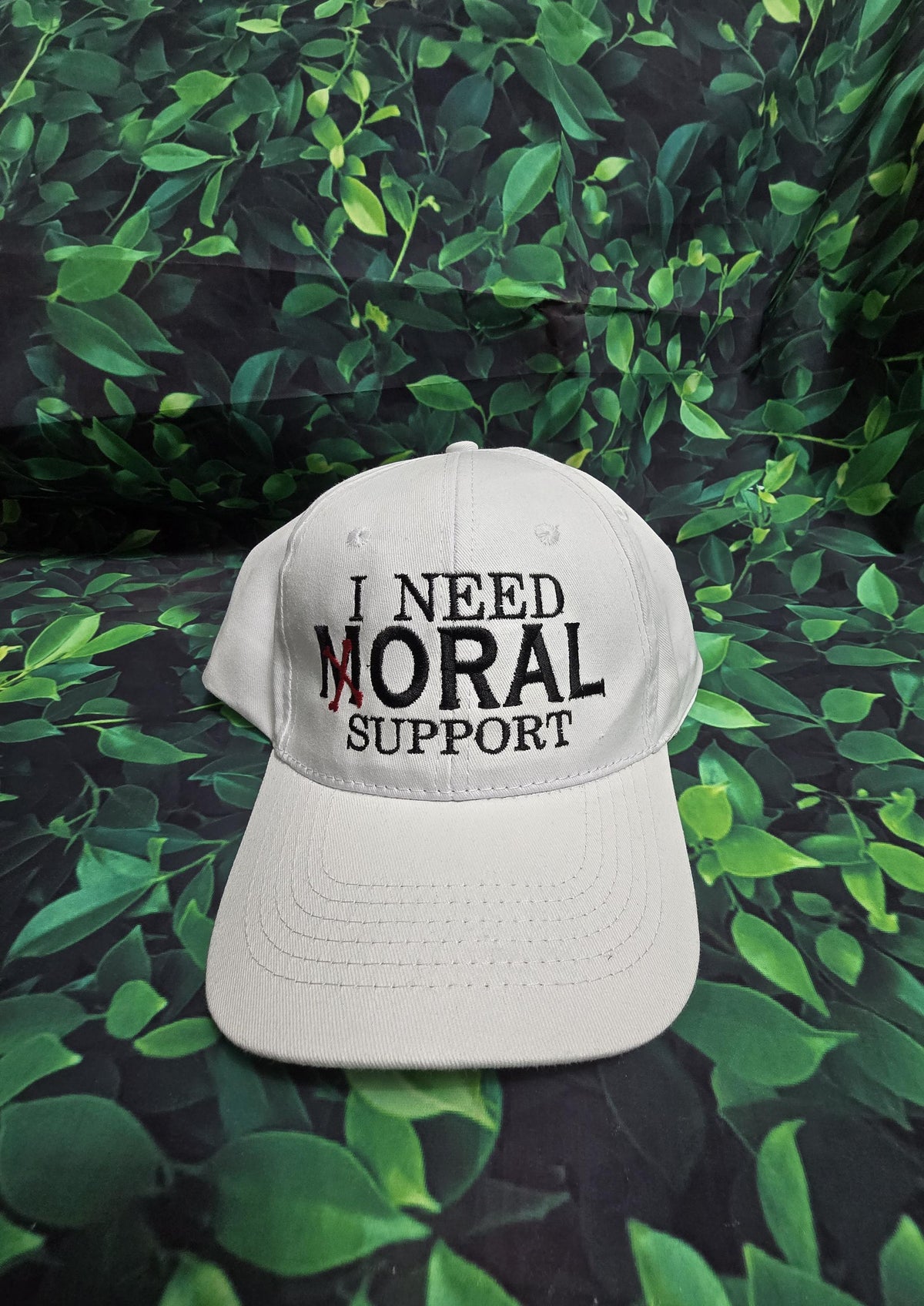 I Need Moral Support Navy Embroidered Baseball Cap