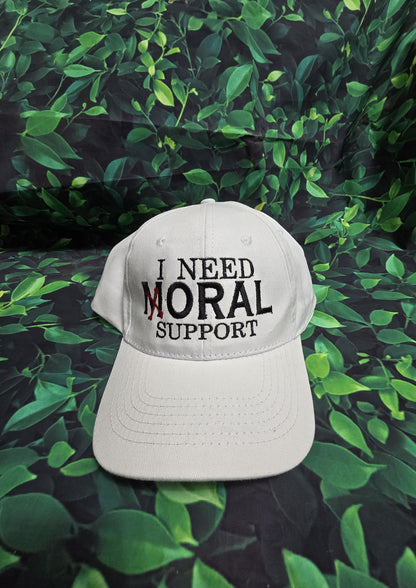 I Need Moral Support Navy Embroidered Baseball Cap