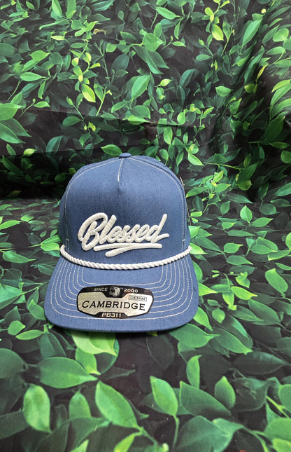 Blessed Christian Rope Hat, Embroidered Trucker Snapback