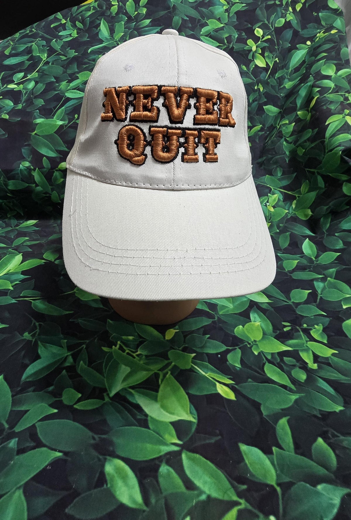 Never Quit Dad Hat, Embroidered Motivational Baseball Cap
