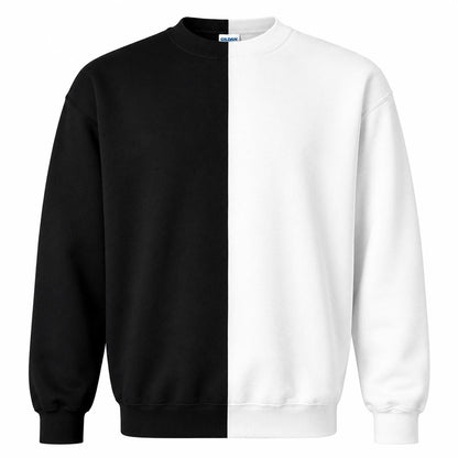 Youth Two-Tone Sweatshirt, Blank Half & Half Color Block Crewneck