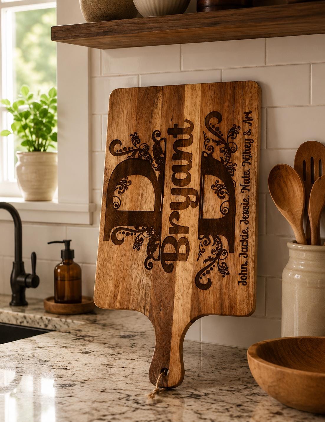 Personalized Family Cutting Board | Custom Engraved Charcuterie Board | Wedding Housewarming Gift | Kitchen Decor