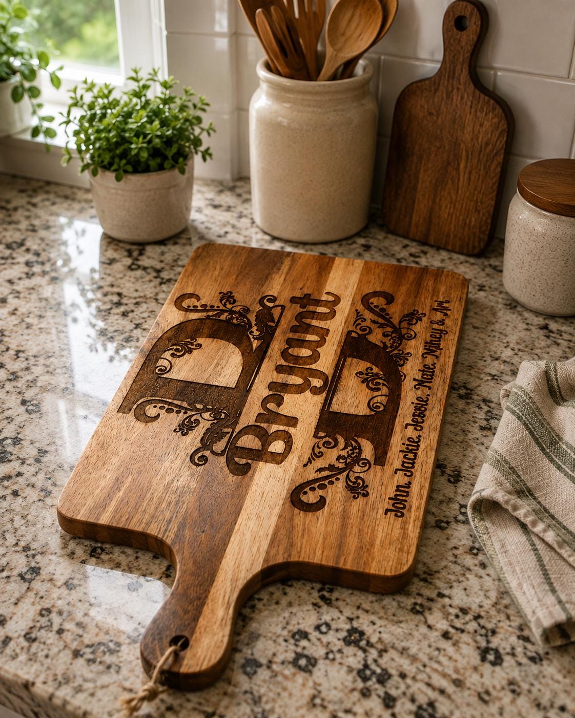 Personalized Family Cutting Board | Custom Engraved Charcuterie Board | Wedding Housewarming Gift | Kitchen Decor