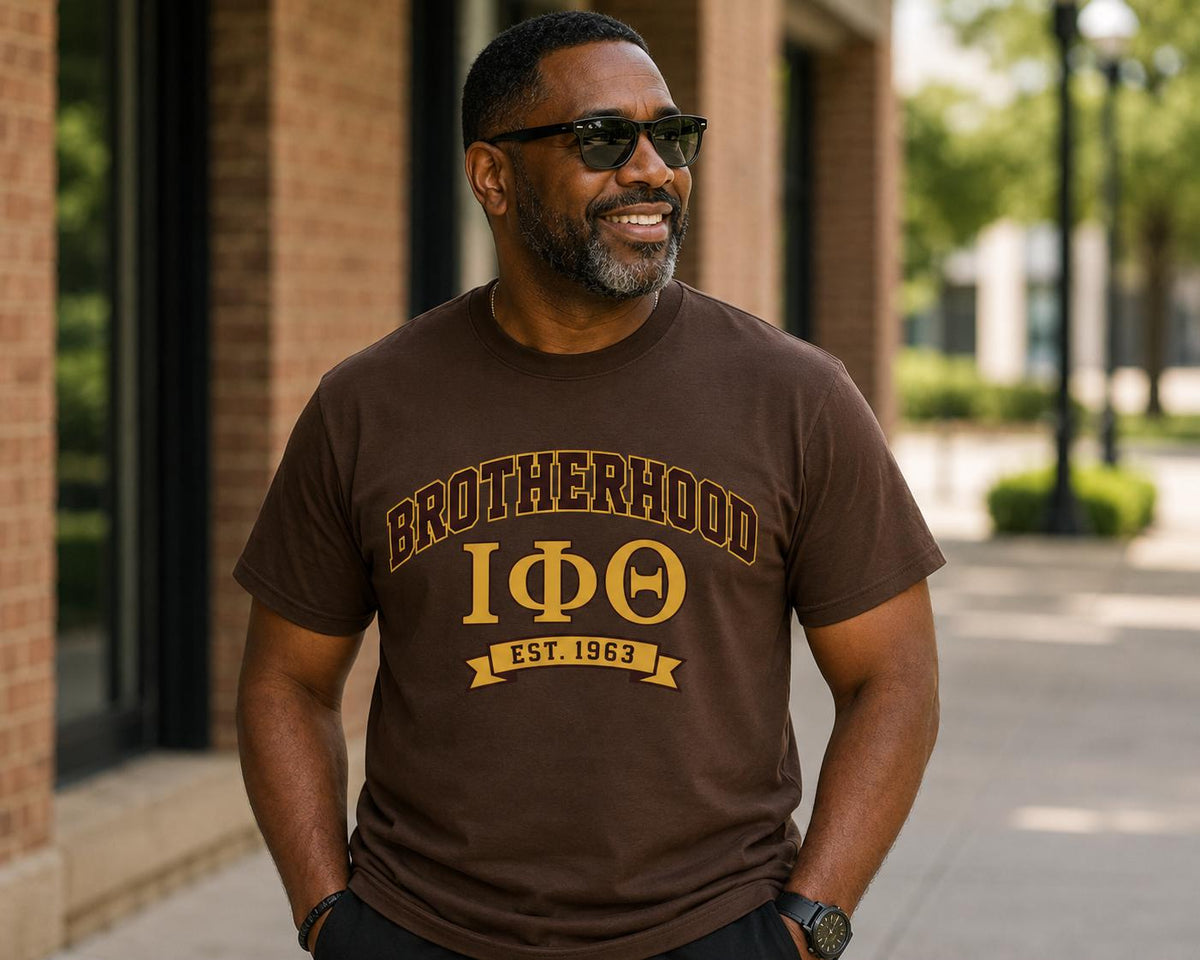Iota Phi Theta T-Shirt – ΙΦΘ Brotherhood Shirt – Brown & Gold DTV Fraternity Tee – Iota Member Gift