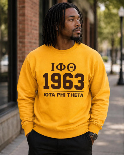 Iota Phi Theta Sweatshirt, Brown & Gold Fraternity Crewneck