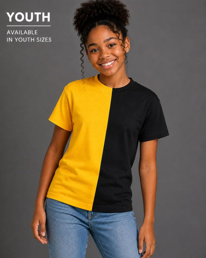 Youth Two-Tone Split T-Shirt, Blank Color Tee