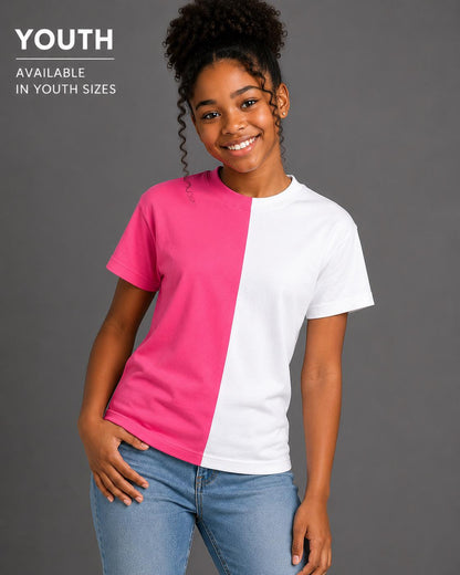 Youth Two-Tone Split T-Shirt, Blank Color Tee