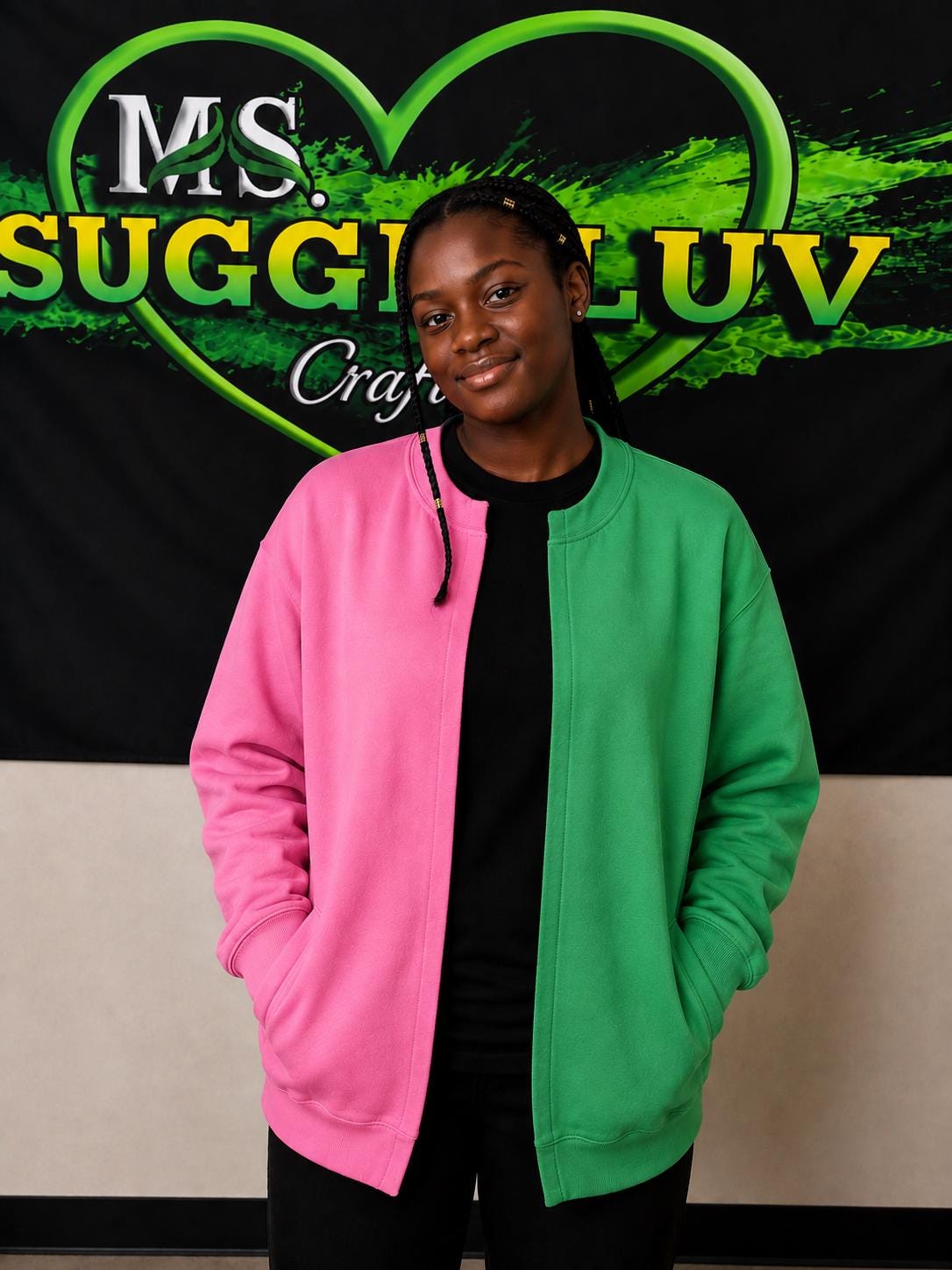 Two-Tone Sweatshirt Cardigan, Blank Split Color Jacket for DTF, HTV & Embroidery