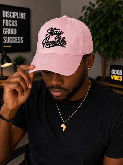 Stay Humble Dad Hat, Embroidered Motivational Baseball Cap