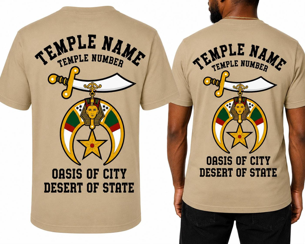 Masonic Shriner Temple T-Shirt, Personalized Oasis & Desert DTV Design