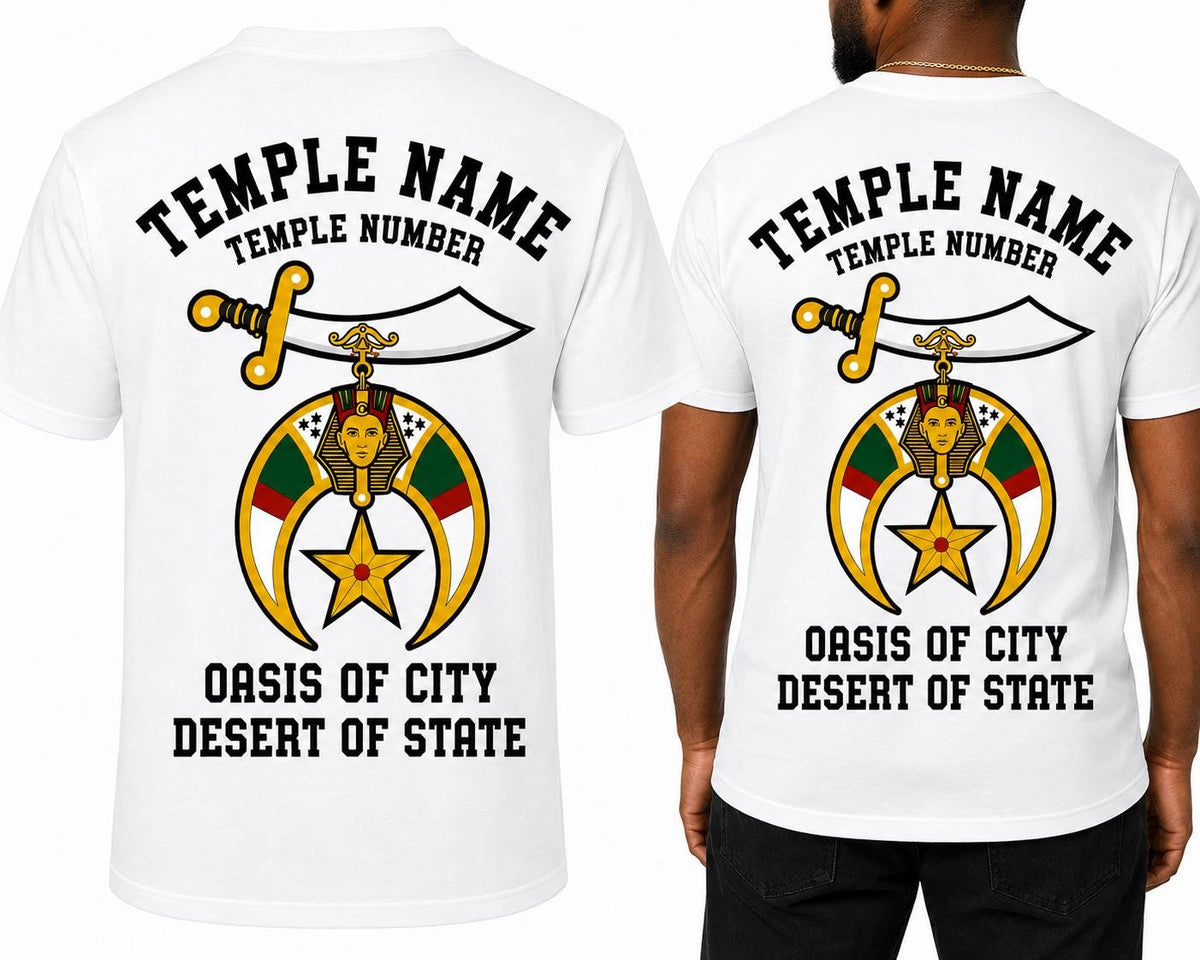 Masonic Shriner Temple T-Shirt, Personalized Oasis & Desert DTV Design