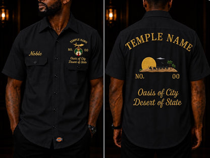 Noble Temple Embroidered Shirt, Custom Camel Desert Design