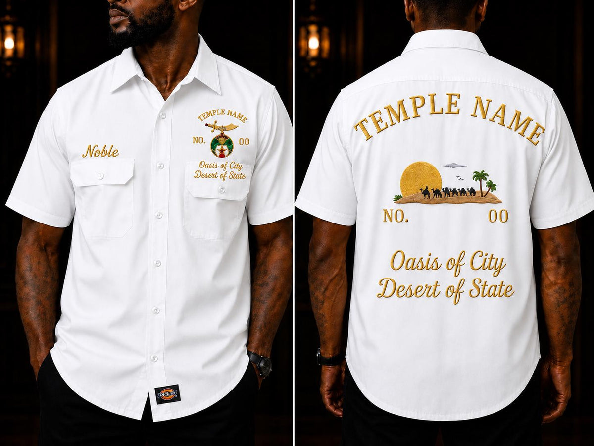 Noble Temple Embroidered Shirt, Custom Camel Desert Design