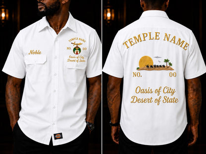Noble Temple Embroidered Shirt, Custom Camel Desert Design