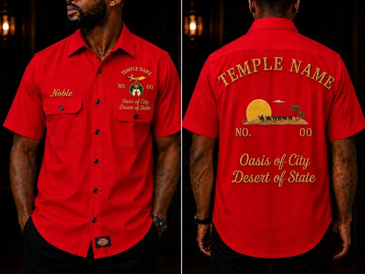 Noble Temple Embroidered Shirt, Custom Camel Desert Design