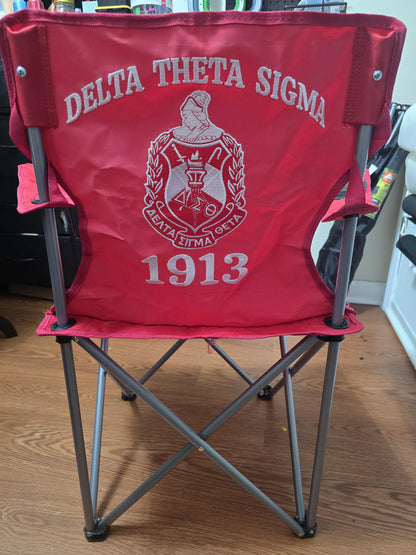Delta Sigma Theta Embroidered Camping Chair, DST Sorority Folding Chair, Personalized 1913 Outdoor Chair, Sorority Gift