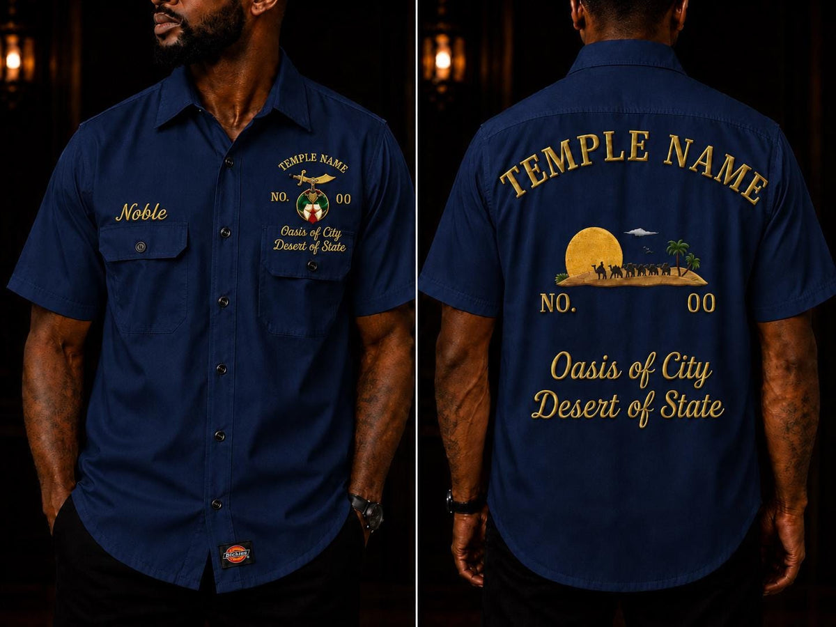 Noble Temple Embroidered Shirt, Custom Camel Desert Design