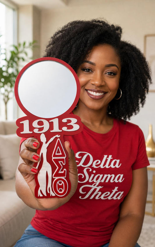 Delta Sigma Theta 3D Printed Hand Mirror, 1913 Founding Year