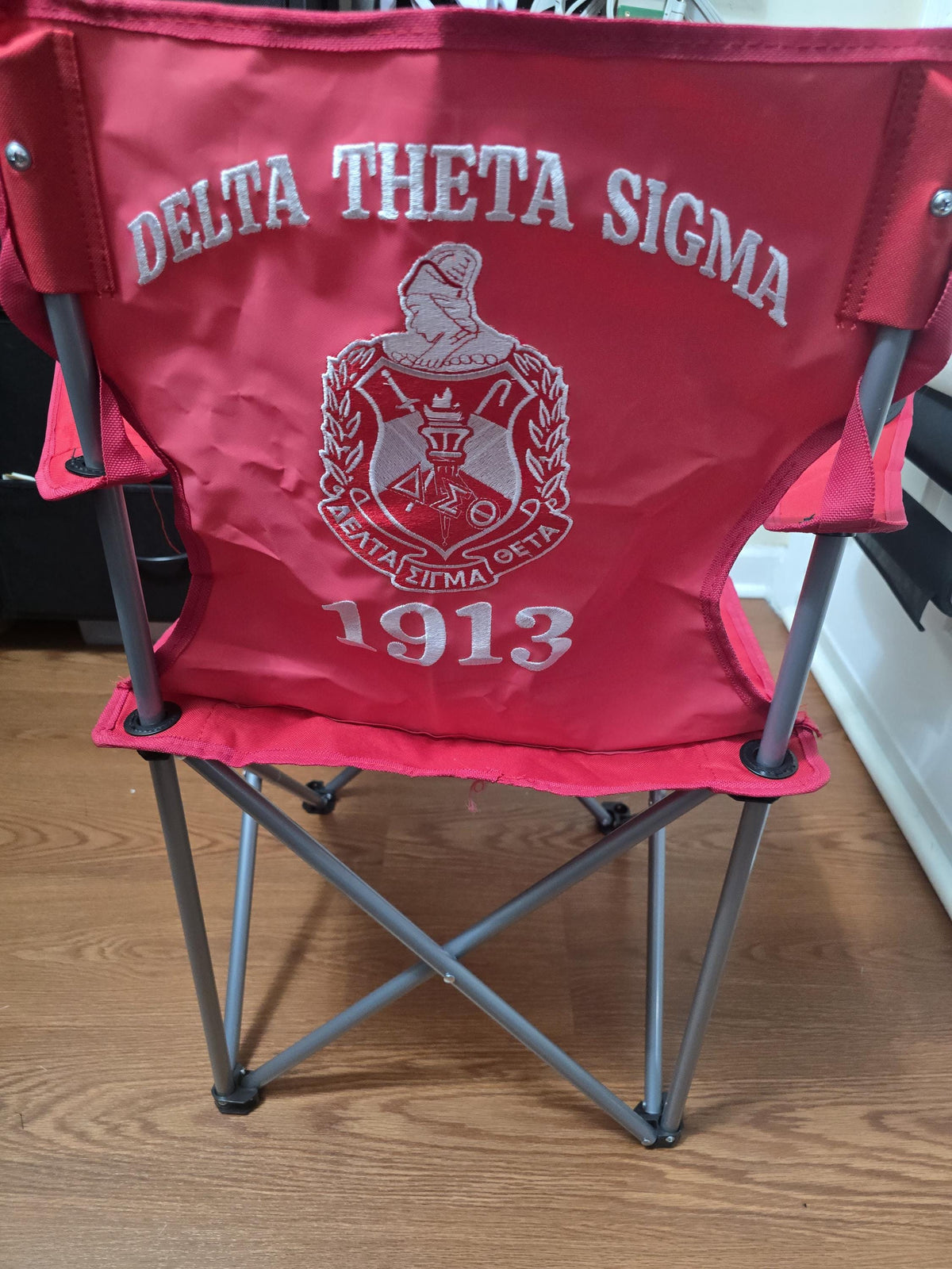 Delta Sigma Theta Embroidered Camping Chair, DST Sorority Folding Chair, Personalized 1913 Outdoor Chair, Sorority Gift