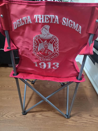 Delta Sigma Theta Embroidered Camping Chair, DST Sorority Folding Chair, Personalized 1913 Outdoor Chair, Sorority Gift
