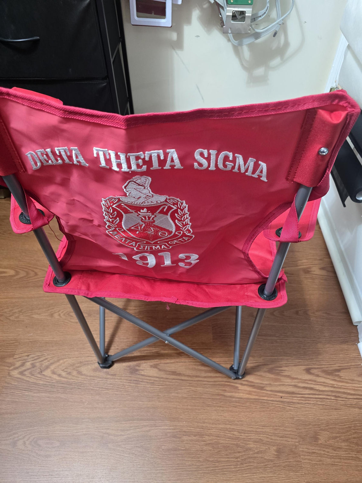Delta Sigma Theta Embroidered Camping Chair, DST Sorority Folding Chair, Personalized 1913 Outdoor Chair, Sorority Gift