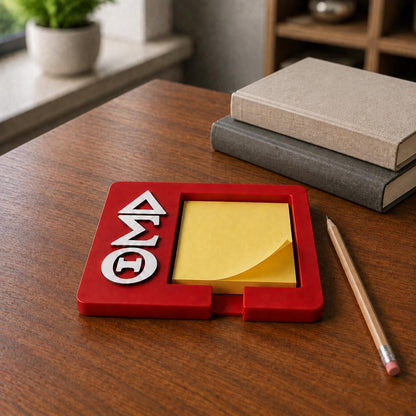 Delta Sigma Theta Sticky Note Holder, Red and White Sorority Desk Decor, Gift for Soror