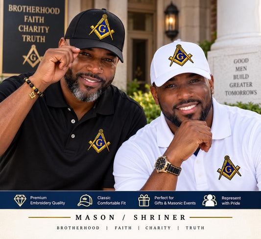 Masonic Embroidered Hat | Freemason Square & Compass G Cap | Mason Baseball Hat | Masonic Gift for Men