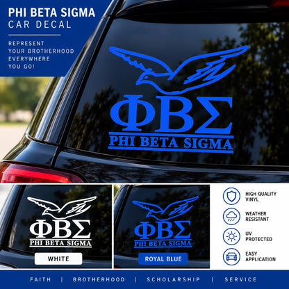 Phi Beta Sigma Car Decal | Royal Blue or White Vinyl Decal | PBS Greek Letters | Fraternity Car Window Sticker | Sigma Gift