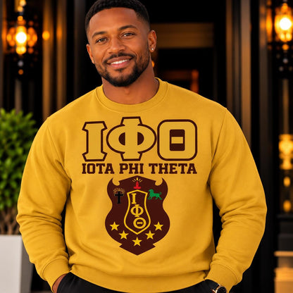Iota Phi Theta Sweatshirt, IΦΘ Gold Crewneck, 1963 Fraternity Apparel, Iota Phi Theta Greek Paraphernalia, Fraternity Gift