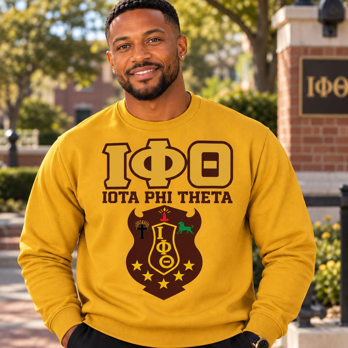 Iota Phi Theta Sweatshirt, IΦΘ Gold Crewneck, 1963 Fraternity Apparel, Iota Phi Theta Greek Paraphernalia, Fraternity Gift