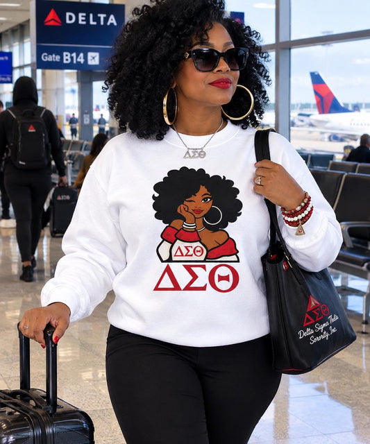 Delta Sigma Theta DTV Sweatshirt | Red & White Sorority Apparel (T-Shirt Option)