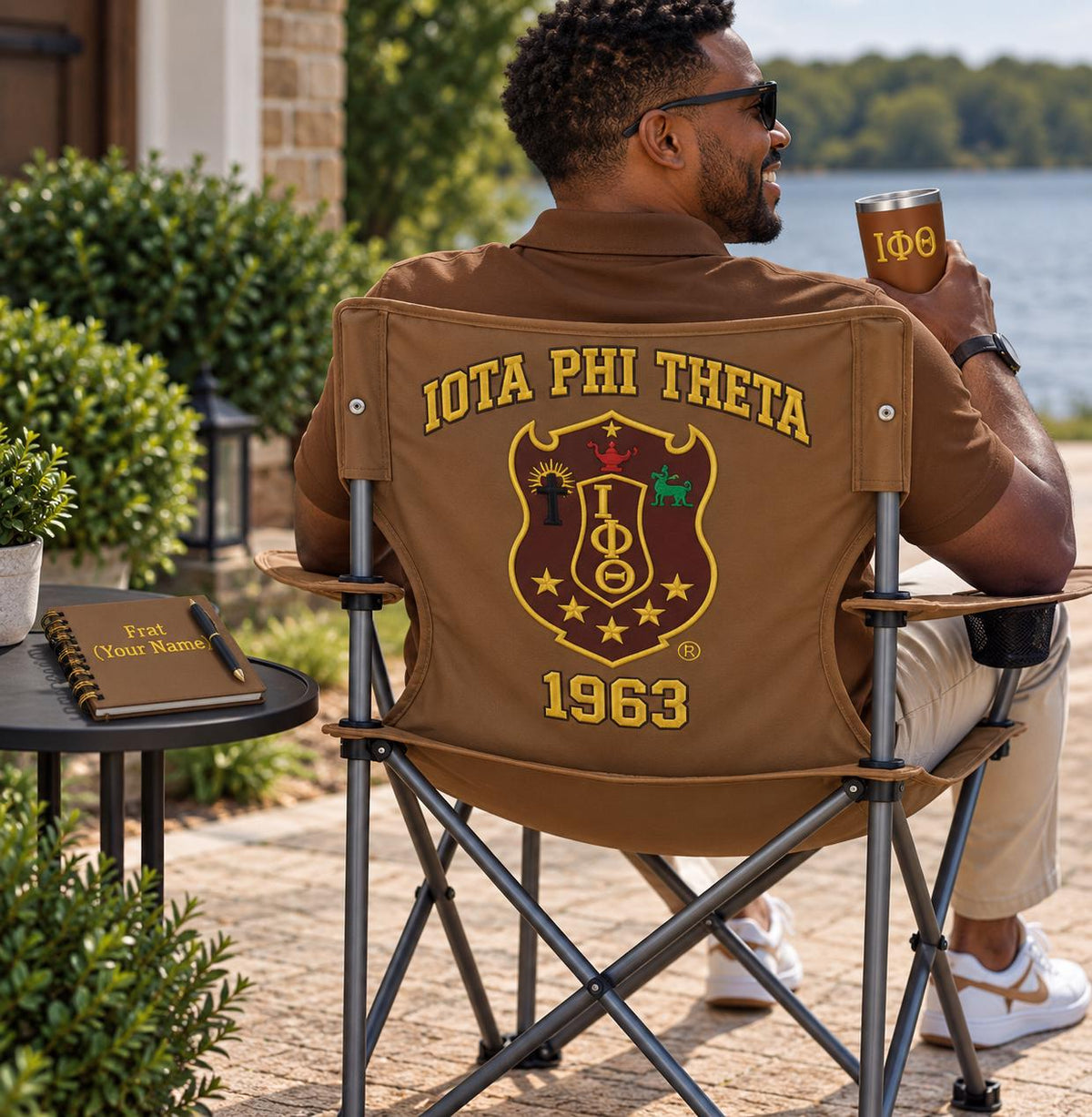Iota Phi Theta Embroidered Camping Chair, Personalized Fraternity Chair, 1963 Greek Folding Chair, Custom Iota Gift