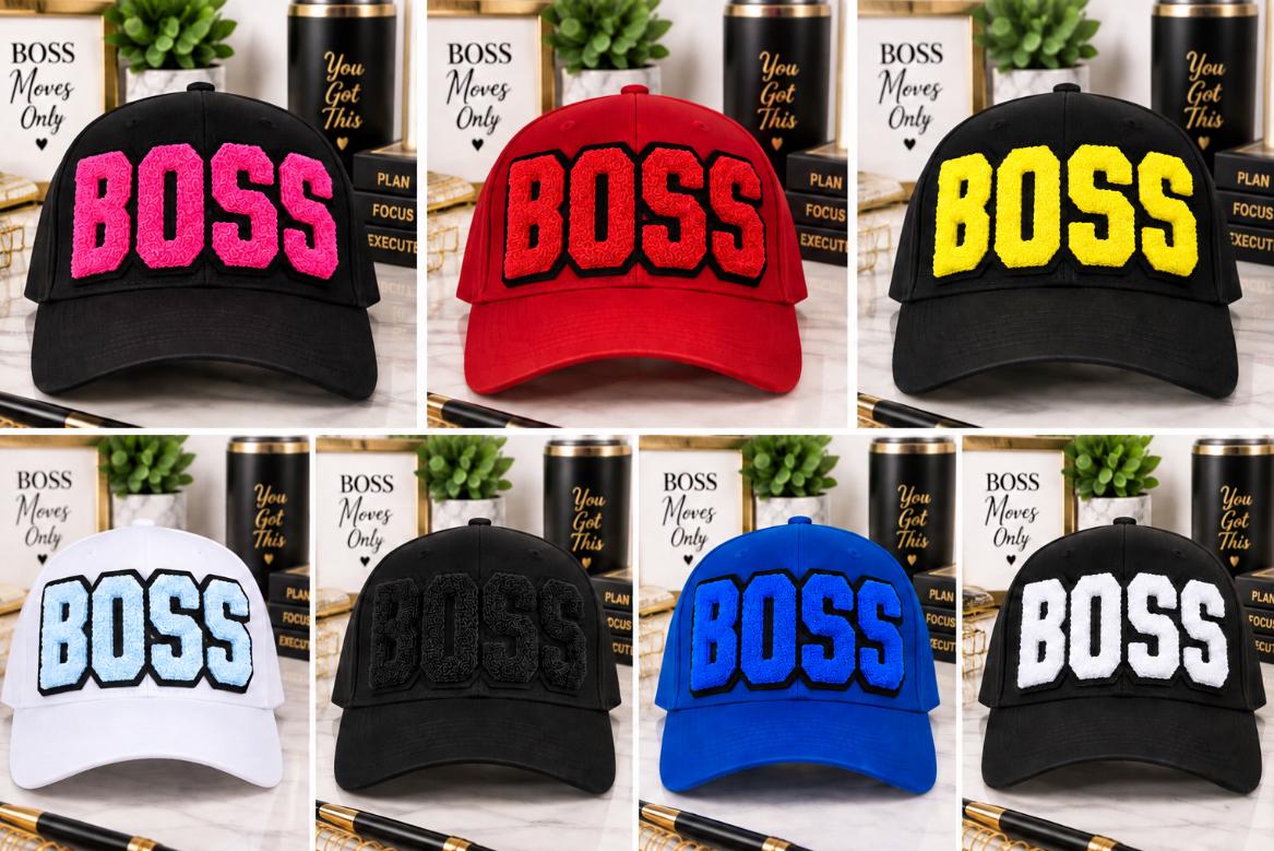 BOSS Chenille Patch | Large Varsity Letter Patch | Iron On or Sew On Patch | Hat Jacket Sweatshirt DIY Patch