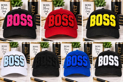 BOSS Chenille Patch | Large Varsity Letter Patch | Iron On or Sew On Patch | Hat Jacket Sweatshirt DIY Patch