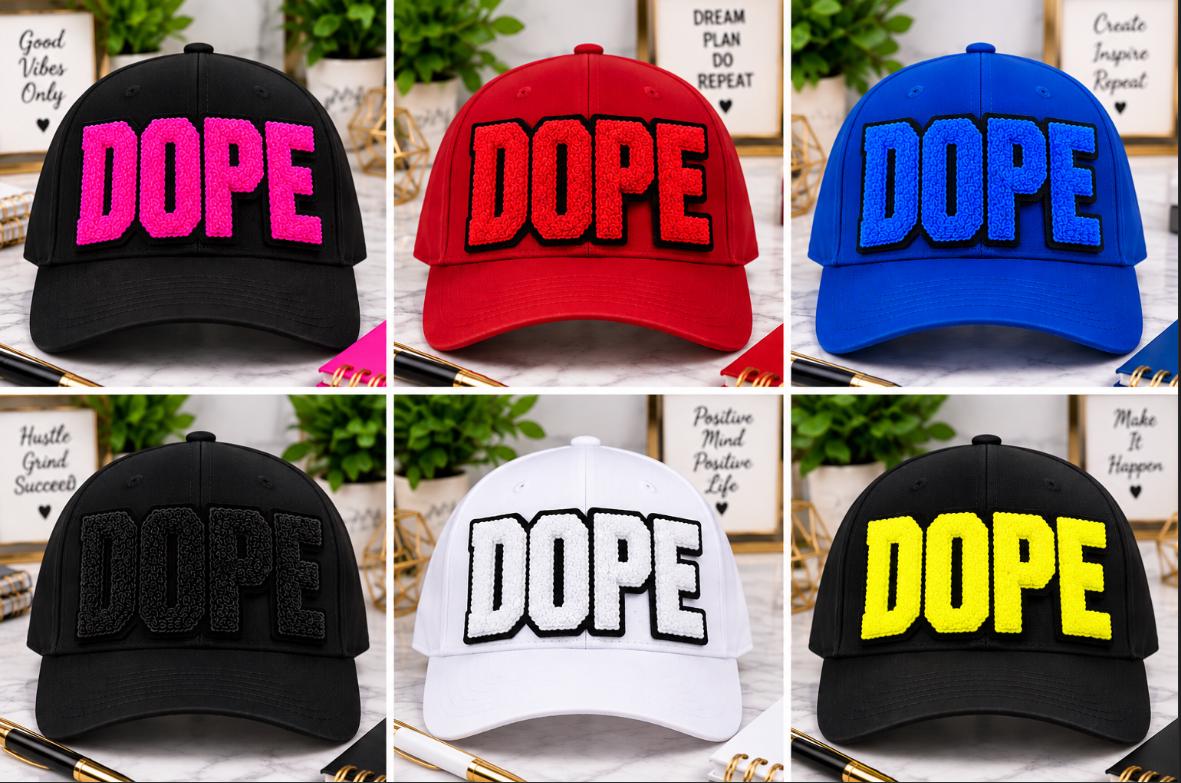 DOPE Chenille Patch | Large Varsity Letter Patch | Iron On or Sew On Patch | Hat Jacket Sweatshirt DIY Patch