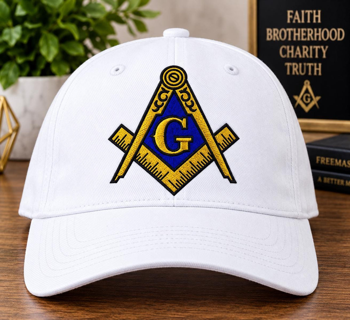 Masonic Embroidered Hat | Freemason Square & Compass G Cap | Mason Baseball Hat | Masonic Gift for Men