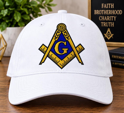 Masonic Embroidered Hat | Freemason Square & Compass G Cap | Mason Baseball Hat | Masonic Gift for Men