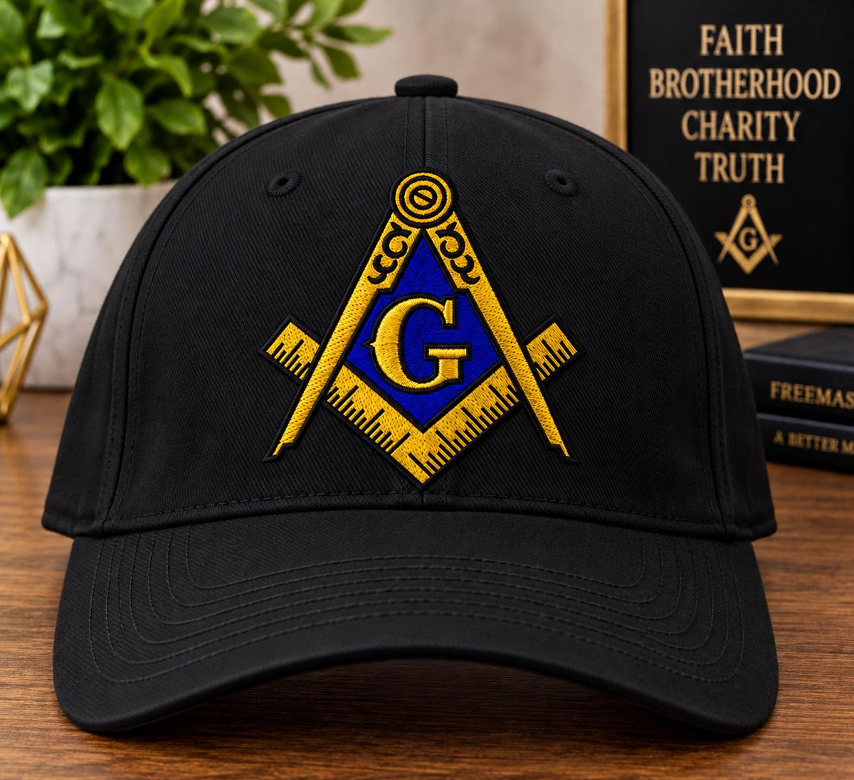 Masonic Embroidered Hat | Freemason Square & Compass G Cap | Mason Baseball Hat | Masonic Gift for Men
