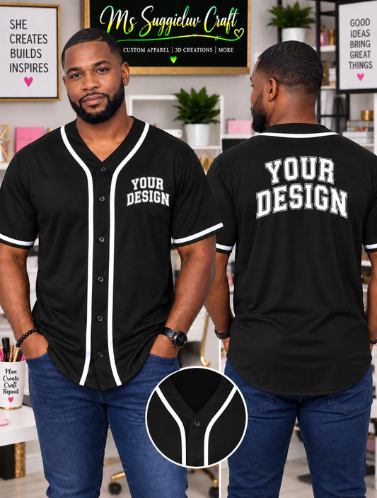 Custom DTV Baseball Jersey, Personalized Button Up Jersey, Custom Logo Shirt, Name Number, Front Back Design, Unisex Team Jersey