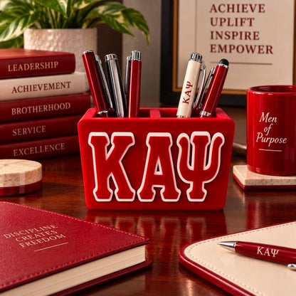Kappa Alpha Psi 3D Printed Pen Holder | KAY Desk Organizer | Fraternity Office Decor | Kappa Gift | Nupe Desk Accessory